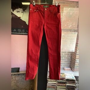 Lauren Ralph Lauren Bold Red Skinny Jeans